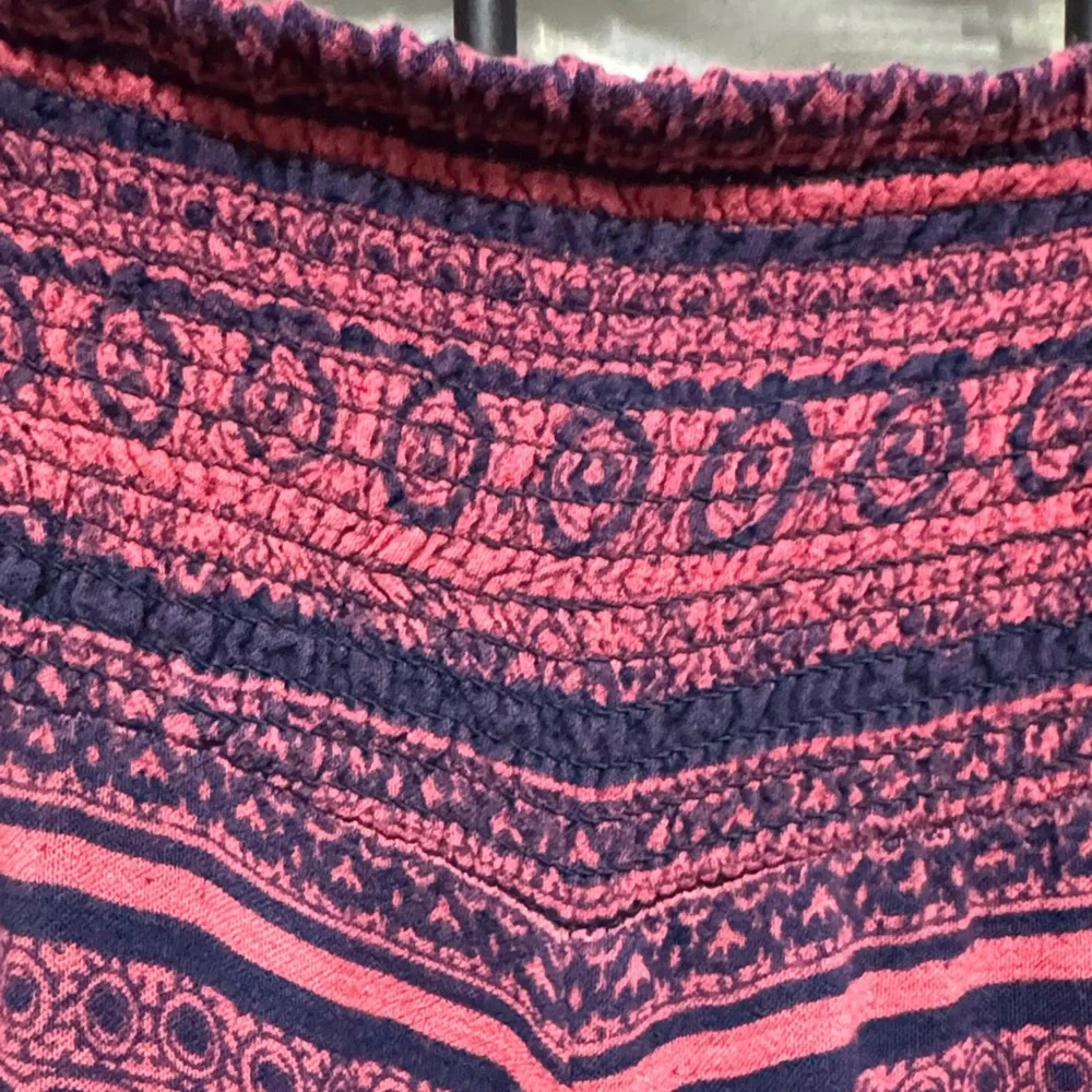 Free People Navy and Raspberry Patterned pants L - Picture 10 of 11